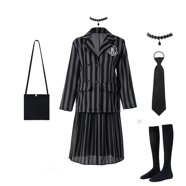 Wednesday Addams Nevermore Uniform Costume for Girls & Teens