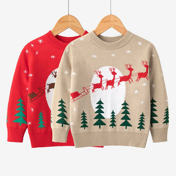 Flying Reindeer Holiday Sweater for Toddlers & Little Girls