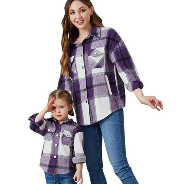 Mommy & Me Classic Plaid Button-Down Shackets for Women & Girls