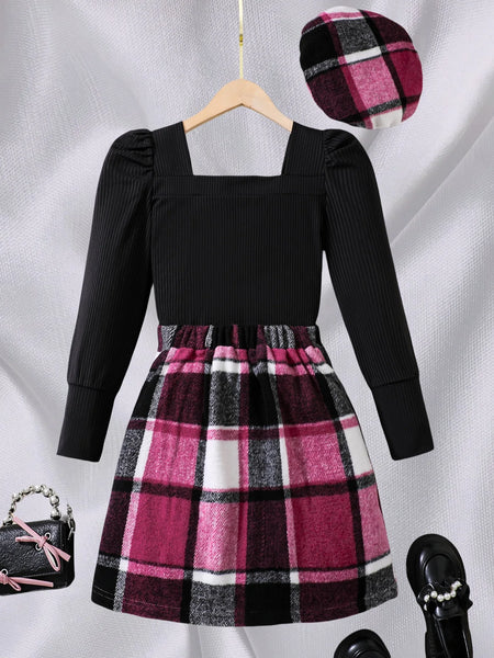 The Bria 3-piece Plaid Outfit for Girls & Tweens