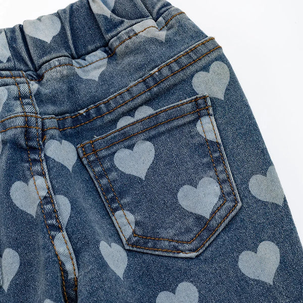 The Heart-Print Denim Flare Jeans for Baby & Little Girls