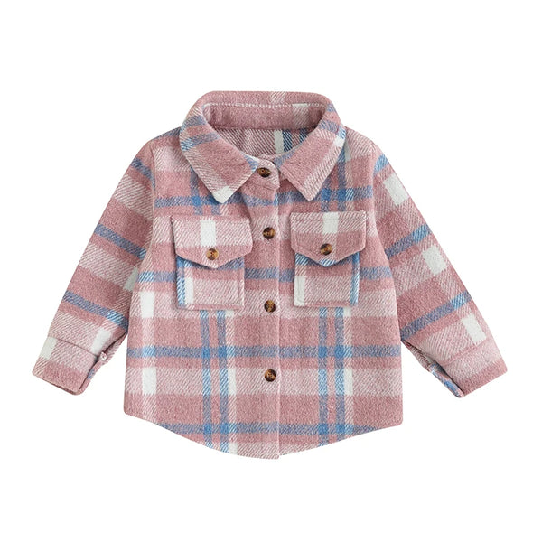 The DiDi Cozy Plaid Shacket for Baby & Toddler Girls