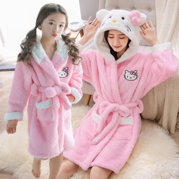 Super Soft Fleece Pretty Pink Hello Kitty™ Hooded Robe for Girls & Tweens