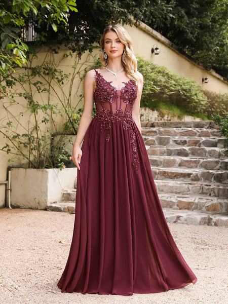 The Porscia Illusion Special Occasion Gown for Women & Teens