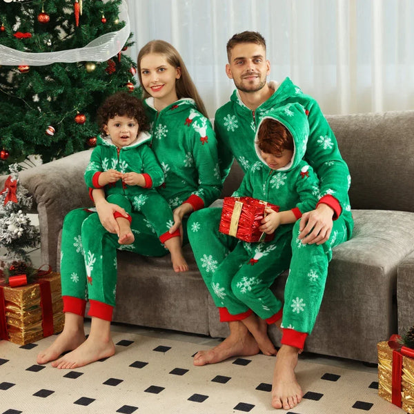 Merry Reindeer Family Matching Onesie Hooded Pjs