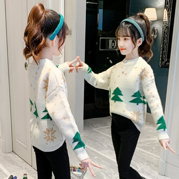 Soft & Fluffy Holiday Christmas Sweater for Girls & Tweens