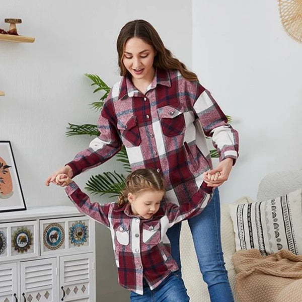 Mommy & Me Classic Plaid Button-Down Shackets for Women & Girls