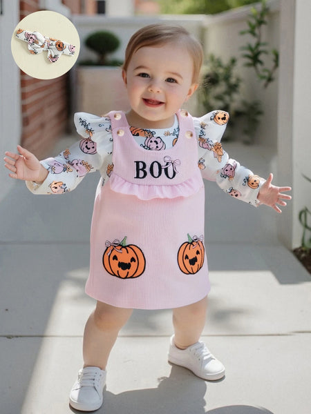 Peek-a-Boo Pumpkin Outfit for Baby & Toddler Girls
