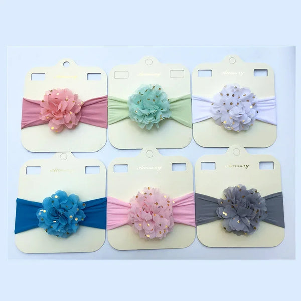 Sparkly Floral Stretchy Chiffon Headband for Baby Girls