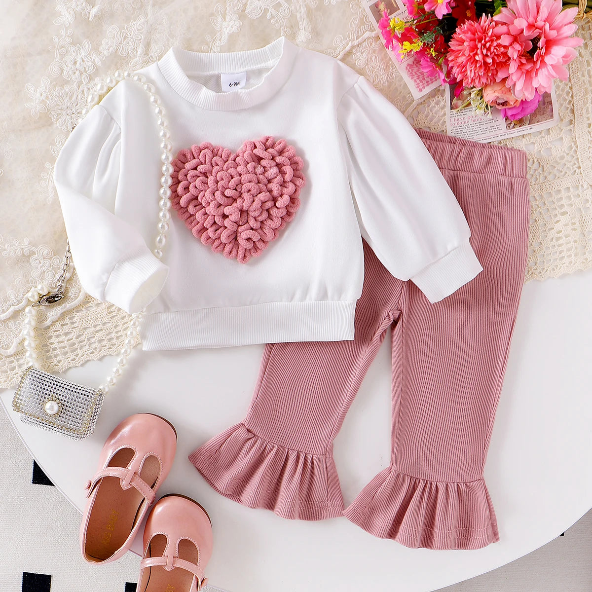 Naleigh Heart & Flares Outfit for Baby & Toddler Girls