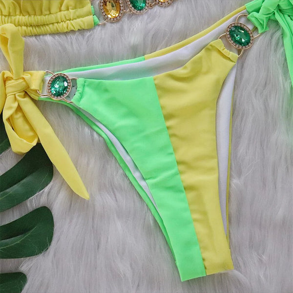 Jewel Girl Halter Side Tie Bikini for Women-More Colors!