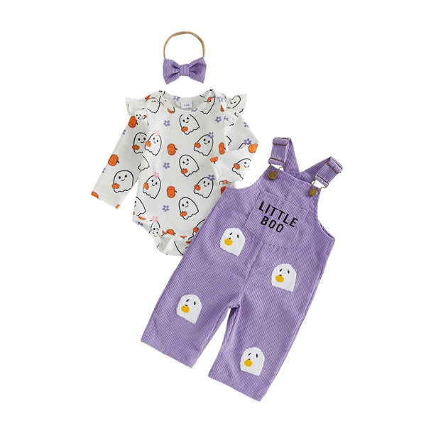 Happy Little Boo 3-Piece Outfit Set for Baby & Toddler Girls