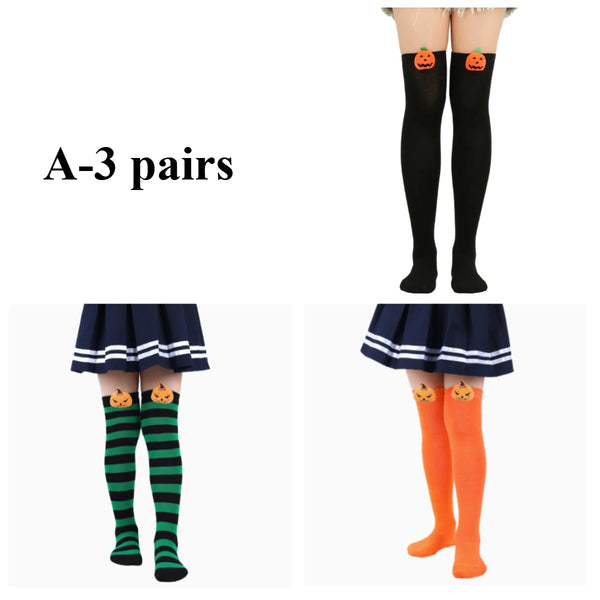 Knee-High Sassy Pumpkin Socks for Girls