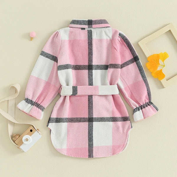 The Cassie Tie Waist Shacket for Little Girls