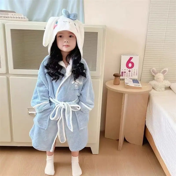 Super Soft Fleece Pretty Cinnamoroll™, Kuromi™, or MyMelody™ Hooded Robe for Girls