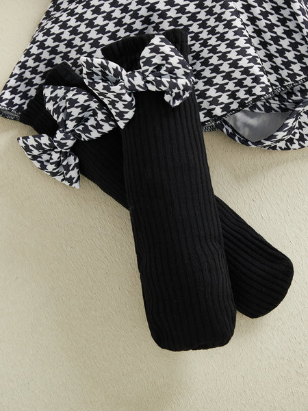 Greer Houndstooth Print 3-Piece Outfit for Baby Girls