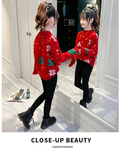 Soft & Fluffy Holiday Christmas Sweater for Girls & Tweens
