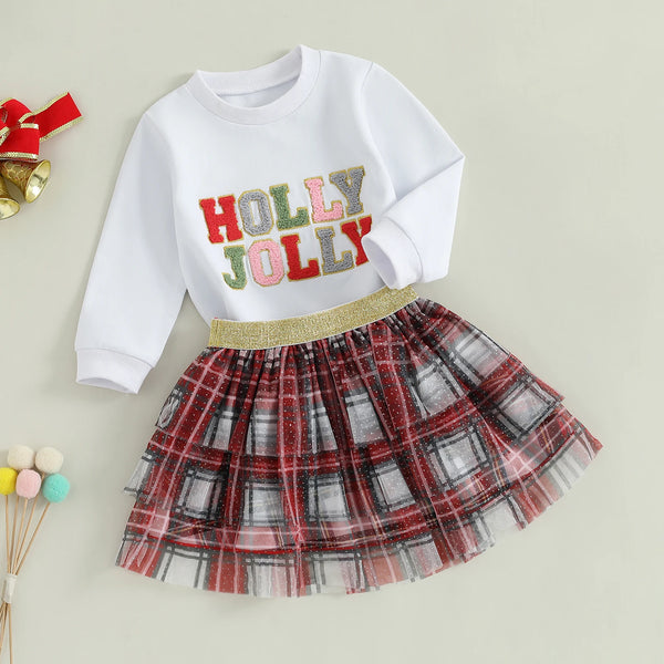 Holly Jolly Holiday Outfit for Baby & Little Girls