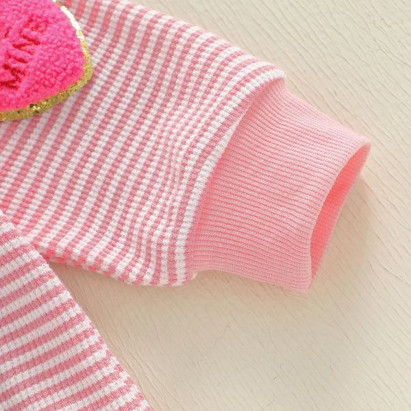 Candy Hearts Striped Long Sleeve Top for Baby & Little Girls