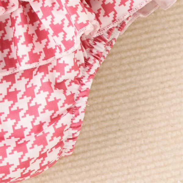 The Pink Houndstooth Heart Outfit for Baby Girls