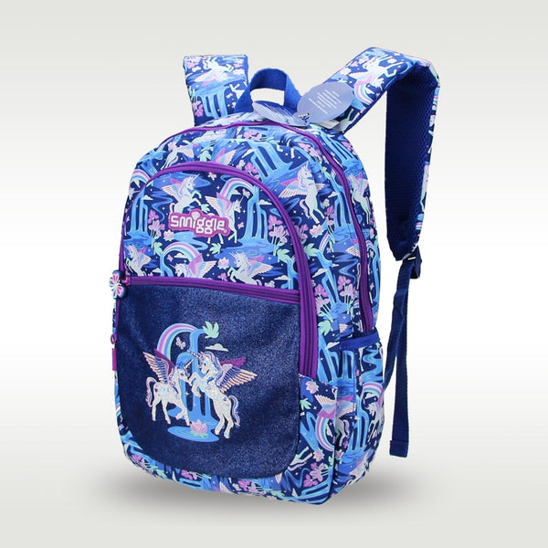 Smiggle Girls Starry Unicorn Pegasus Large Capacity Backpack