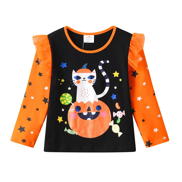 Peek-a-Boo Kitty Pumpkin Outfit for Girls