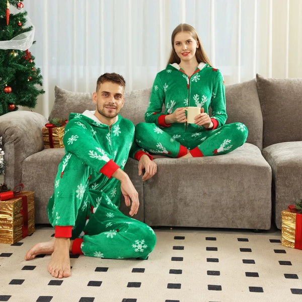 Merry Reindeer Family Matching Onesie Hooded Pjs