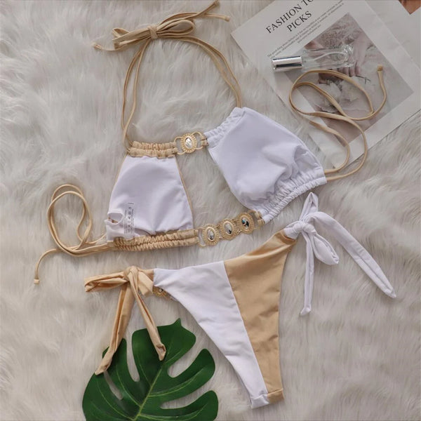 Jewel Girl Halter Side Tie Bikini for Women-More Colors!