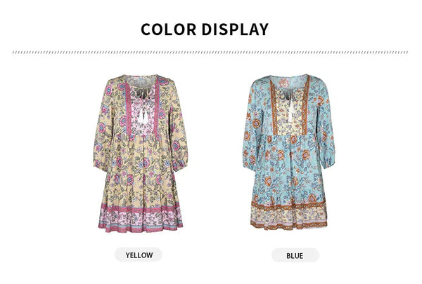 Jill Floral Boho Beach Dress for Women