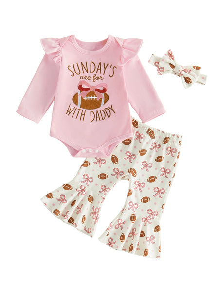 Cutest Football Fan 3-Piece Outfit for Baby & Toddler Girls