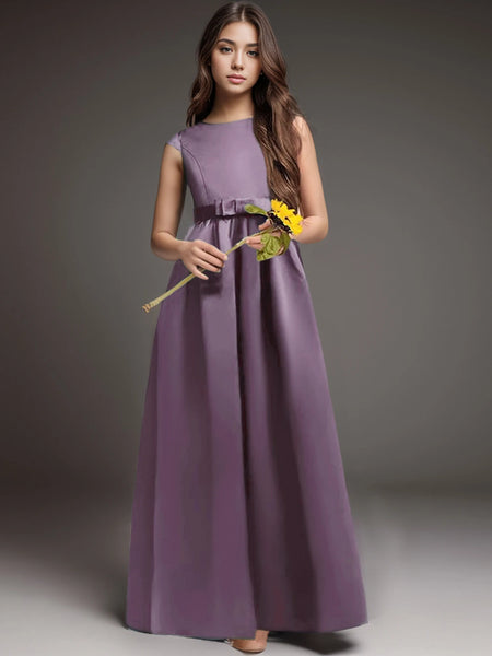 River Sleek Satin Formal Dress with Pockets for Girls & Tweens