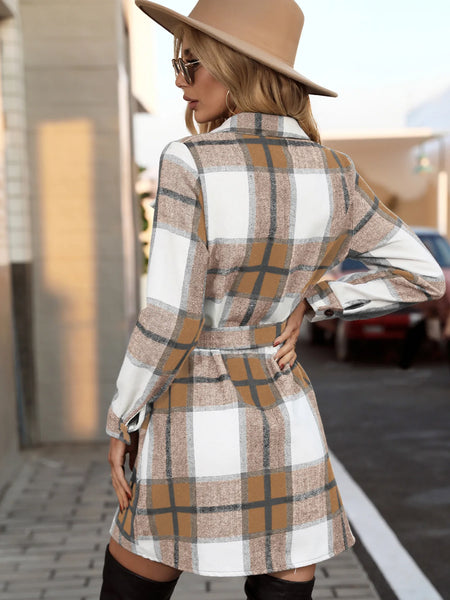 Ella Plaid Tie Waist Dress for Women & Teens