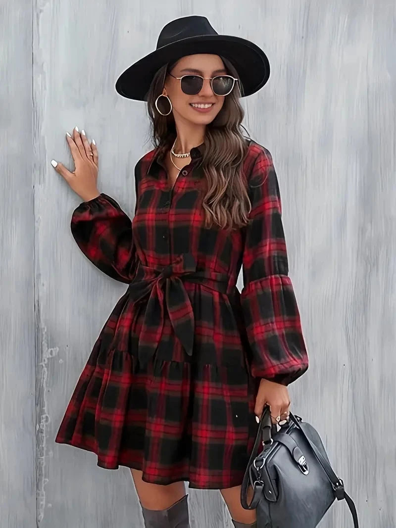 The Kennedy Button-Up Plaid Shift Dress for Women & Teens