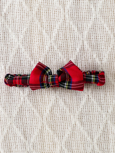 Holly Red Plaid Romper Outfit for Baby Girls