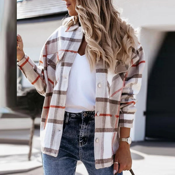 The Autumn Plaid Shacket with Silver Buttons for Women & Teens