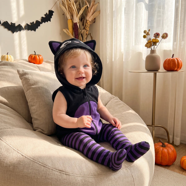 The Cat, The Gourd, & The Bat Romper Costume Sets for Baby & Toddler Girls