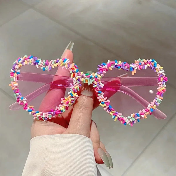 Candy Sprinkles Super Sweet Heart Sunglasses for Girls