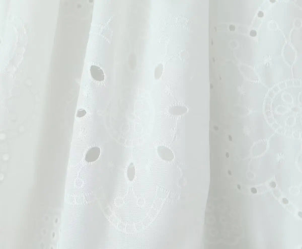 Blanca Off The Shoulder White Eyelet Sweetheart Mini Dress for Women & Teens