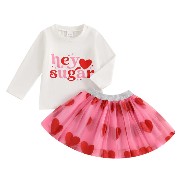 Hey Sugar Top & Matching Heart TuTu for Baby & Little Girls