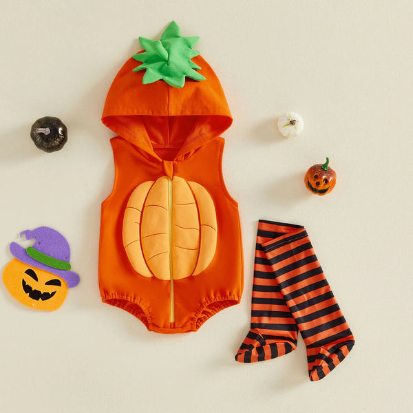 The Cat, The Gourd, & The Bat Romper Costume Sets for Baby & Toddler Girls