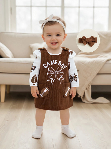 Game Day Football Cutie 3-Piece Outfit for Baby & Toddler Girls