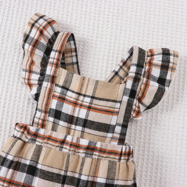 The Shante Plaid Flutter Sleeve Outfit for Baby Girl