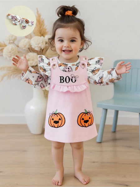 Peek-a-Boo Pumpkin Outfit for Baby & Toddler Girls