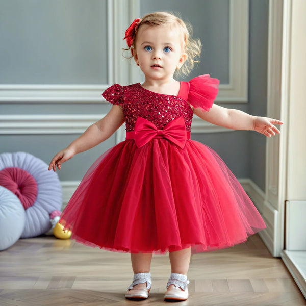 Sparkle Princess One Sleeve Special Occasion Dress for Babies & Little Girls