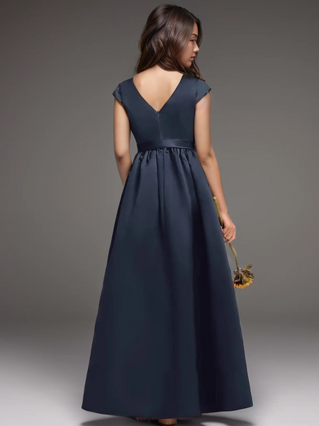 River Sleek Satin Formal Dress with Pockets for Girls & Tweens