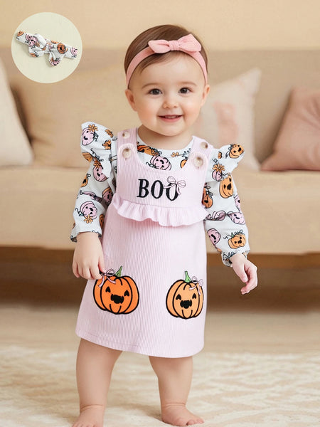 Peek-a-Boo Pumpkin Outfit for Baby & Toddler Girls