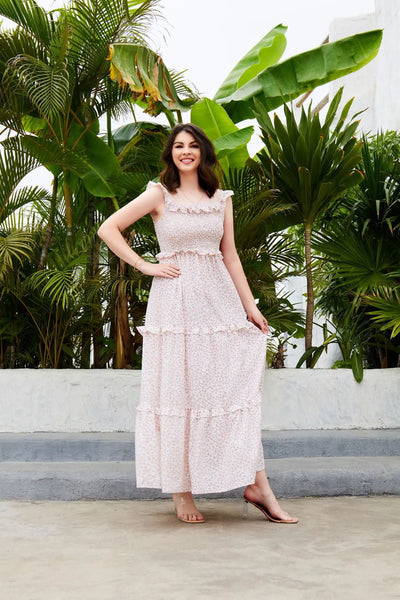 Momma & Me Pink Posies Boho Maxi Dress