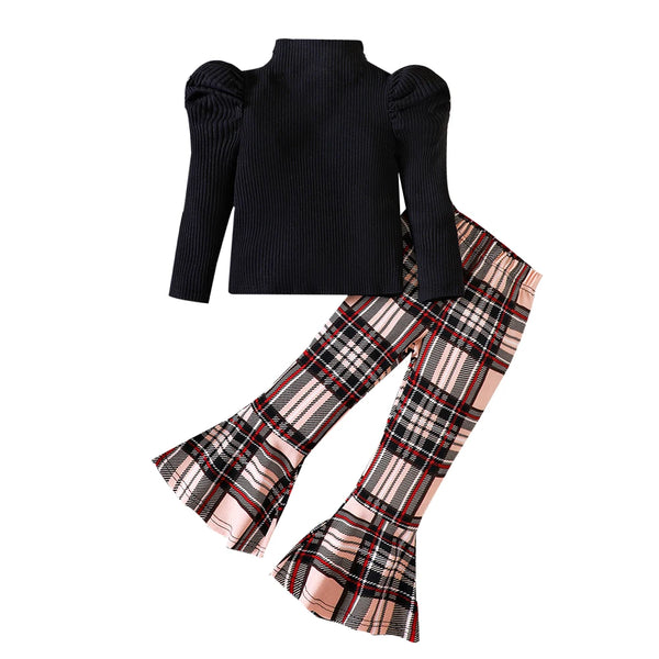 Gemma Plaid Bells Outfit for Toddler & Little Girls