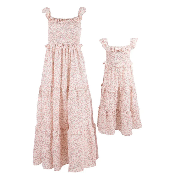 Momma & Me Pink Posies Boho Maxi Dress