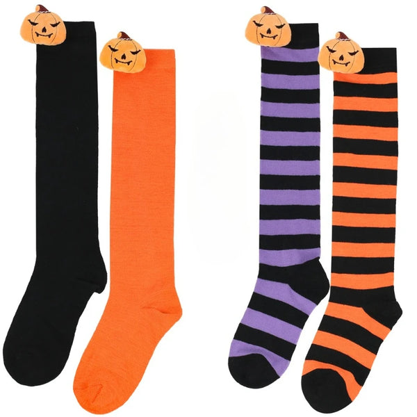 Knee-High Sassy Pumpkin Socks for Girls